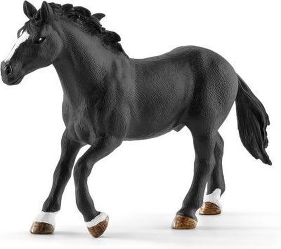 Schleich -beeldje 41416 - Boerderijdier - Westernzadel Met Cowboy - Zwart