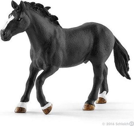 Schleich -beeldje 41416 - Boerderijdier - Westernzadel Met Cowboy - Zwart