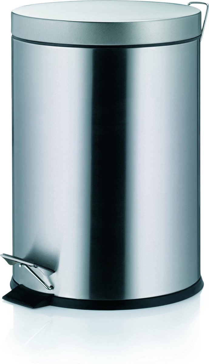 Kela Torre Pedaal Afvalemmer - 3 Liter - Zilver - - Wit
