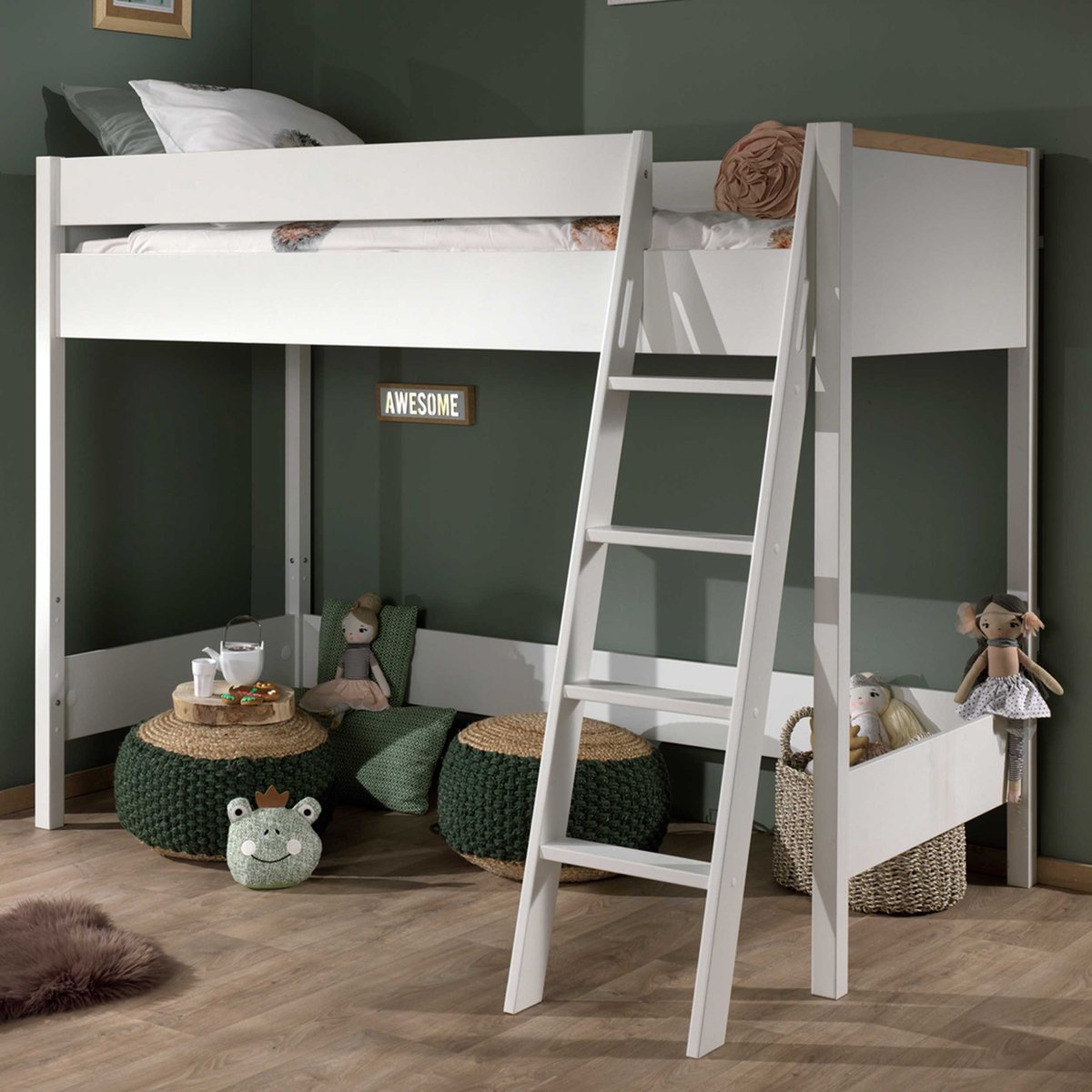 Vipack Hoogslaper Londen - 90 x 200 cm - - Wit