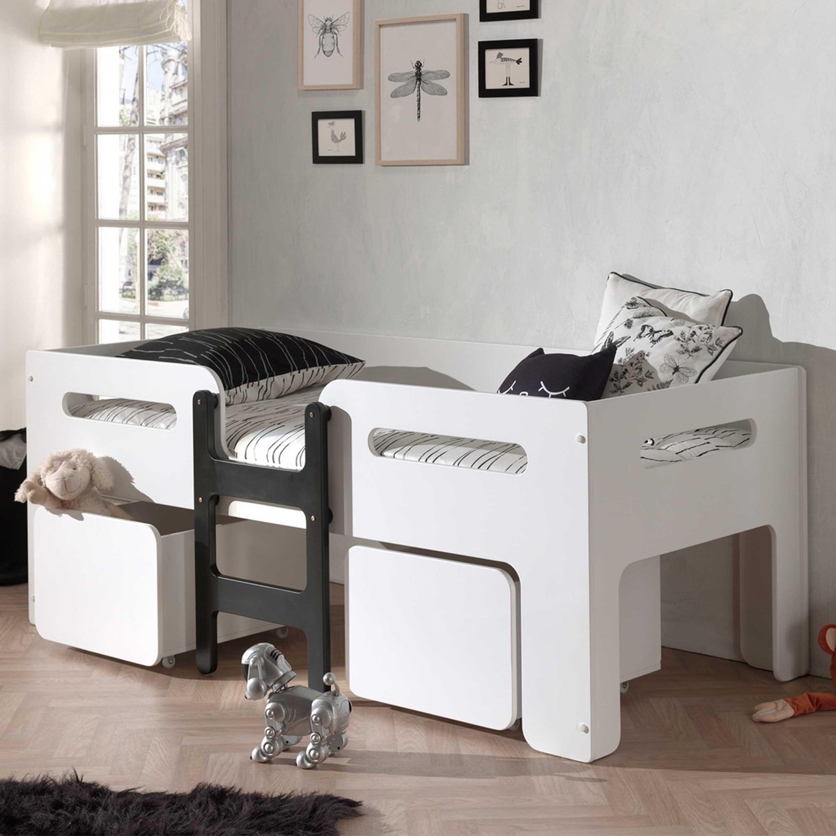 Vipack Hoogslaper Luca - 90 x 200 cm - - Wit