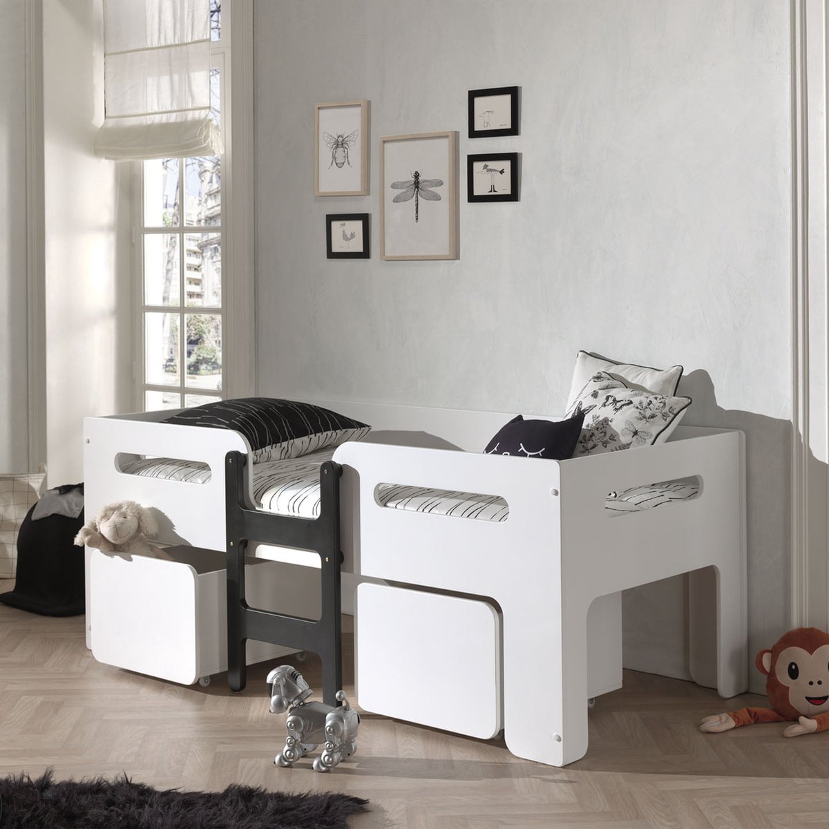 Vipack Hoogslaper Luca - 90 x 200 cm - - Wit