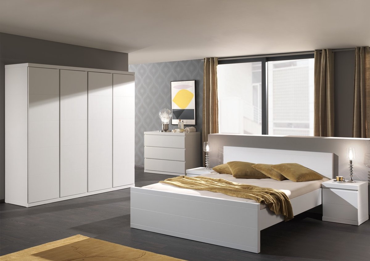 Vipack Nachttafel Lara - 44 x 48 x 40 cm - - Wit