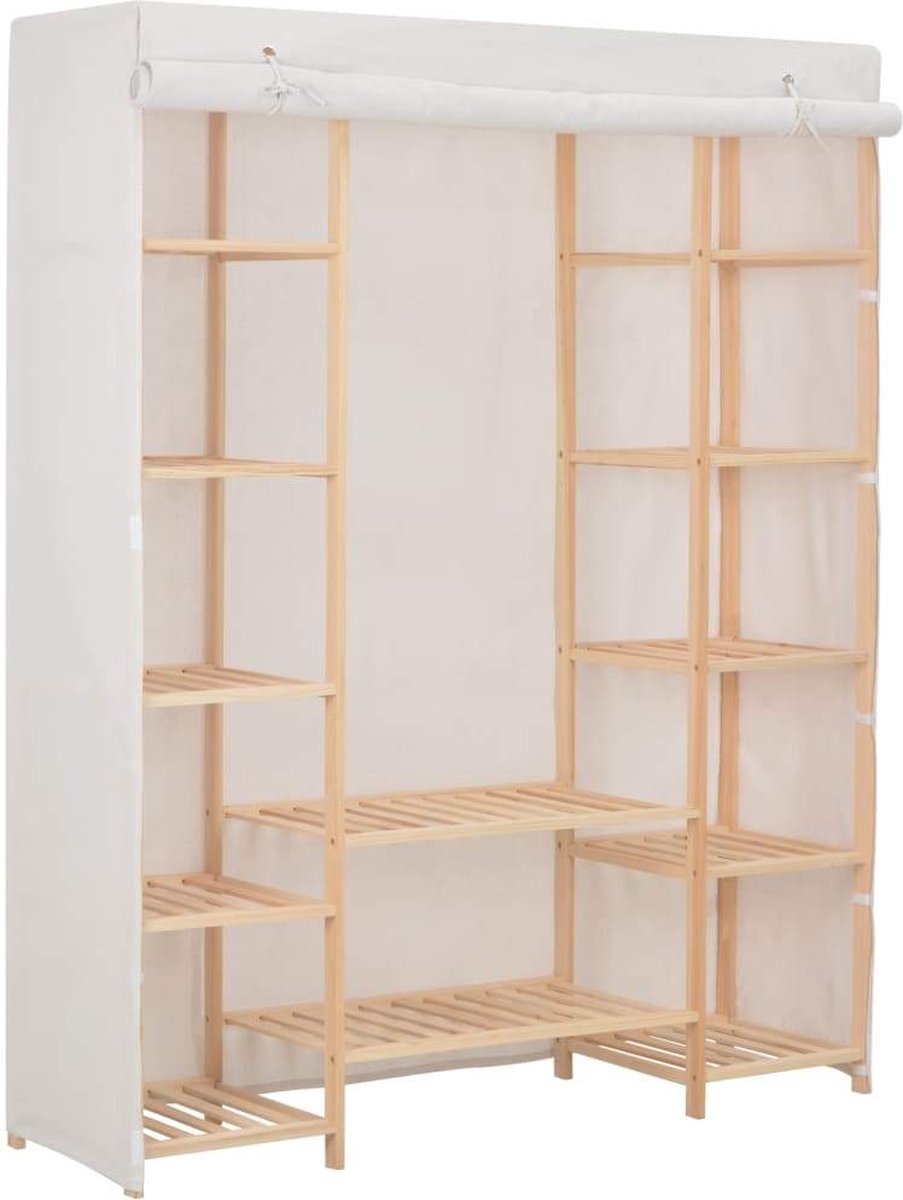Vidaxl Kledingkast 135x40x170 Cm Stof - Wit