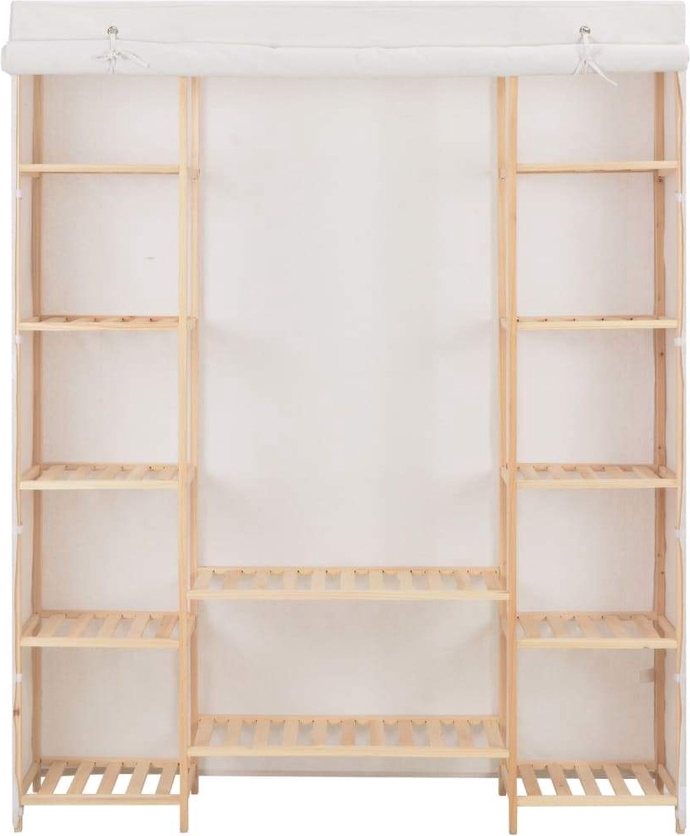 Vidaxl Kledingkast 135x40x170 Cm Stof - Wit