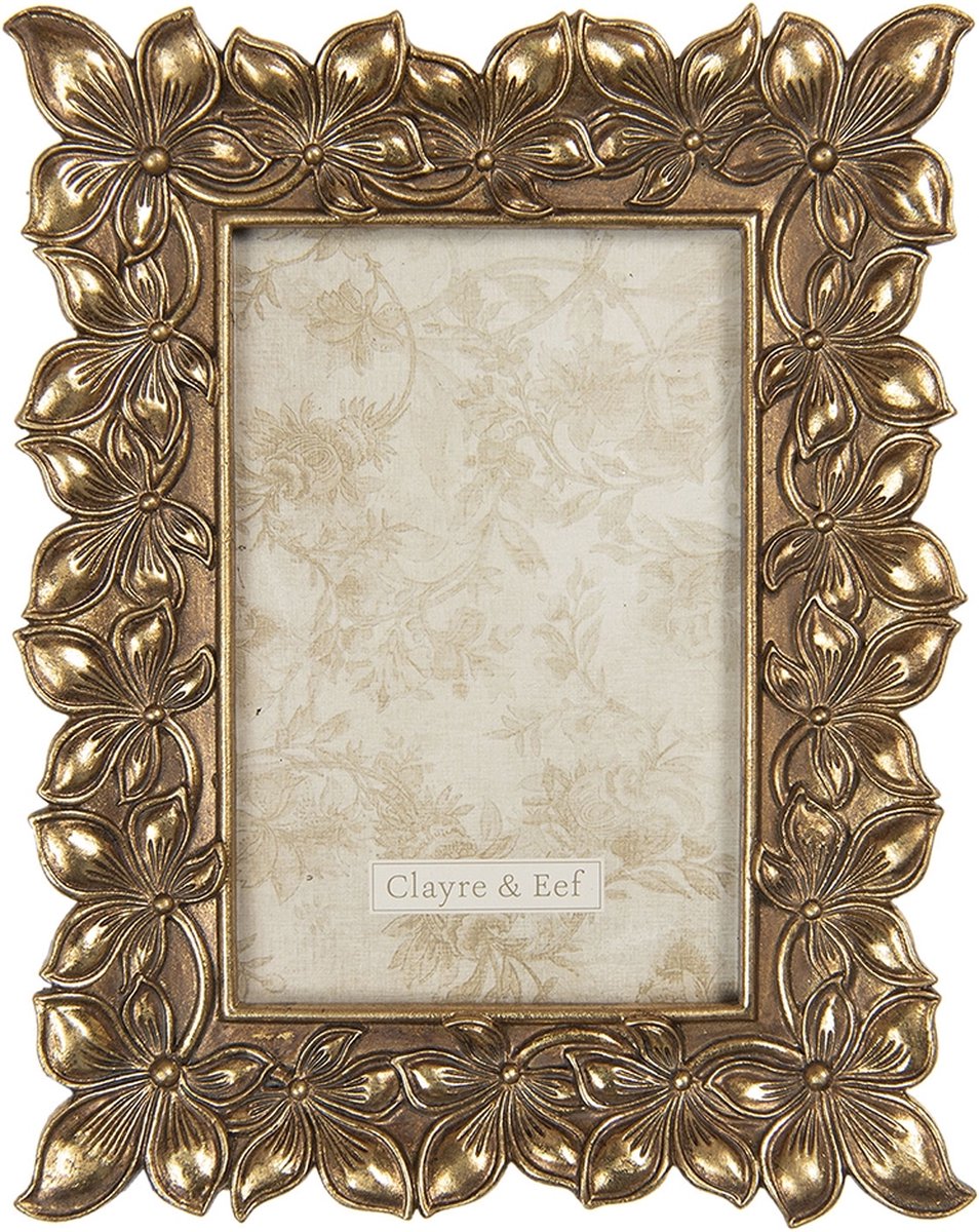 Clayre & Eef Fotolijst 18*2*22 Cm / 10*15 Cmkleurig - Goud