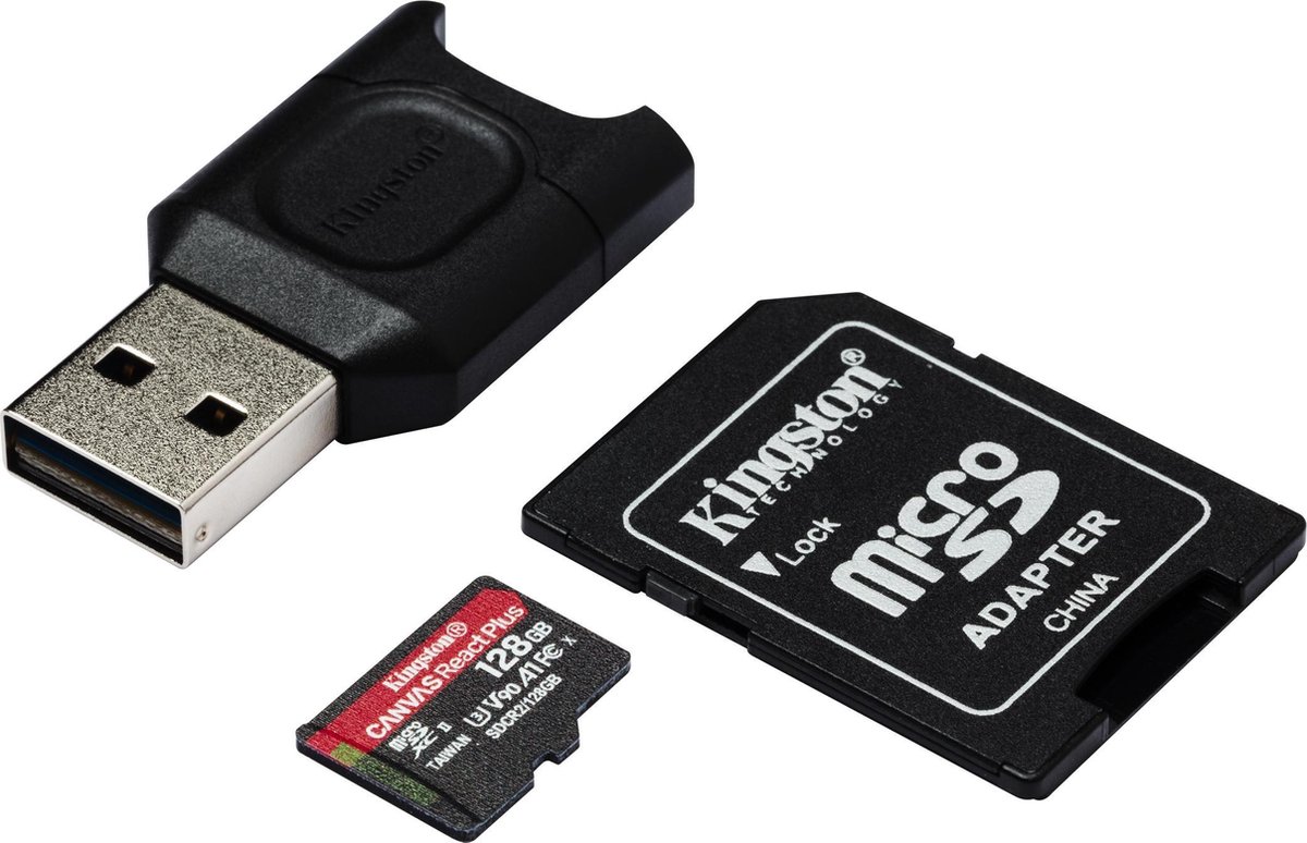 Kingston Canvas React Plus Microsdxc 128 Gb - Zwart