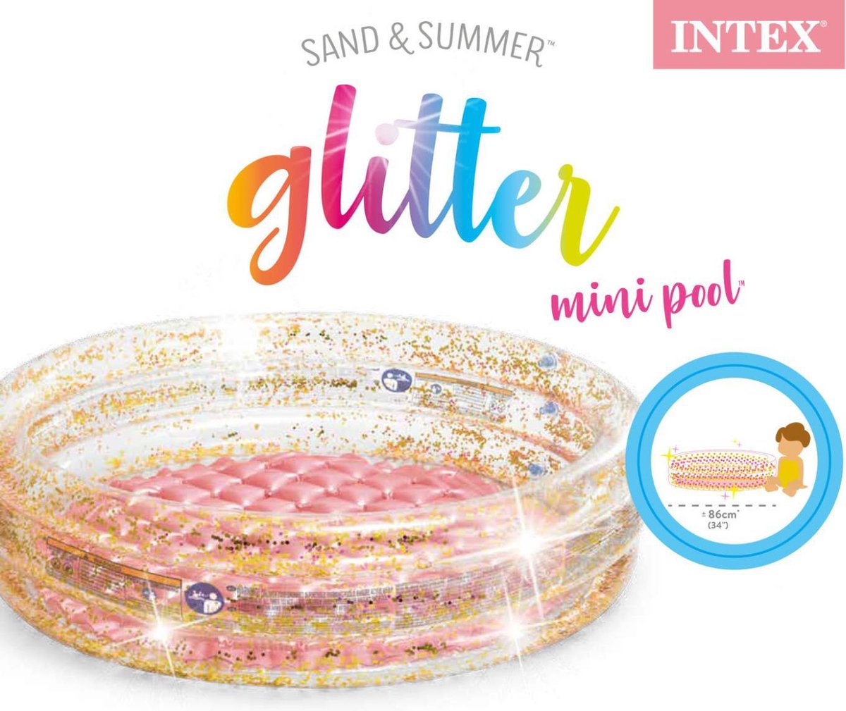 Intex Opblaaszwembad Glitter 86 X 25 Cm/goud - Roze