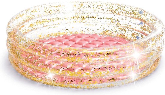 Intex Opblaaszwembad Glitter 86 X 25 Cm/goud - Roze