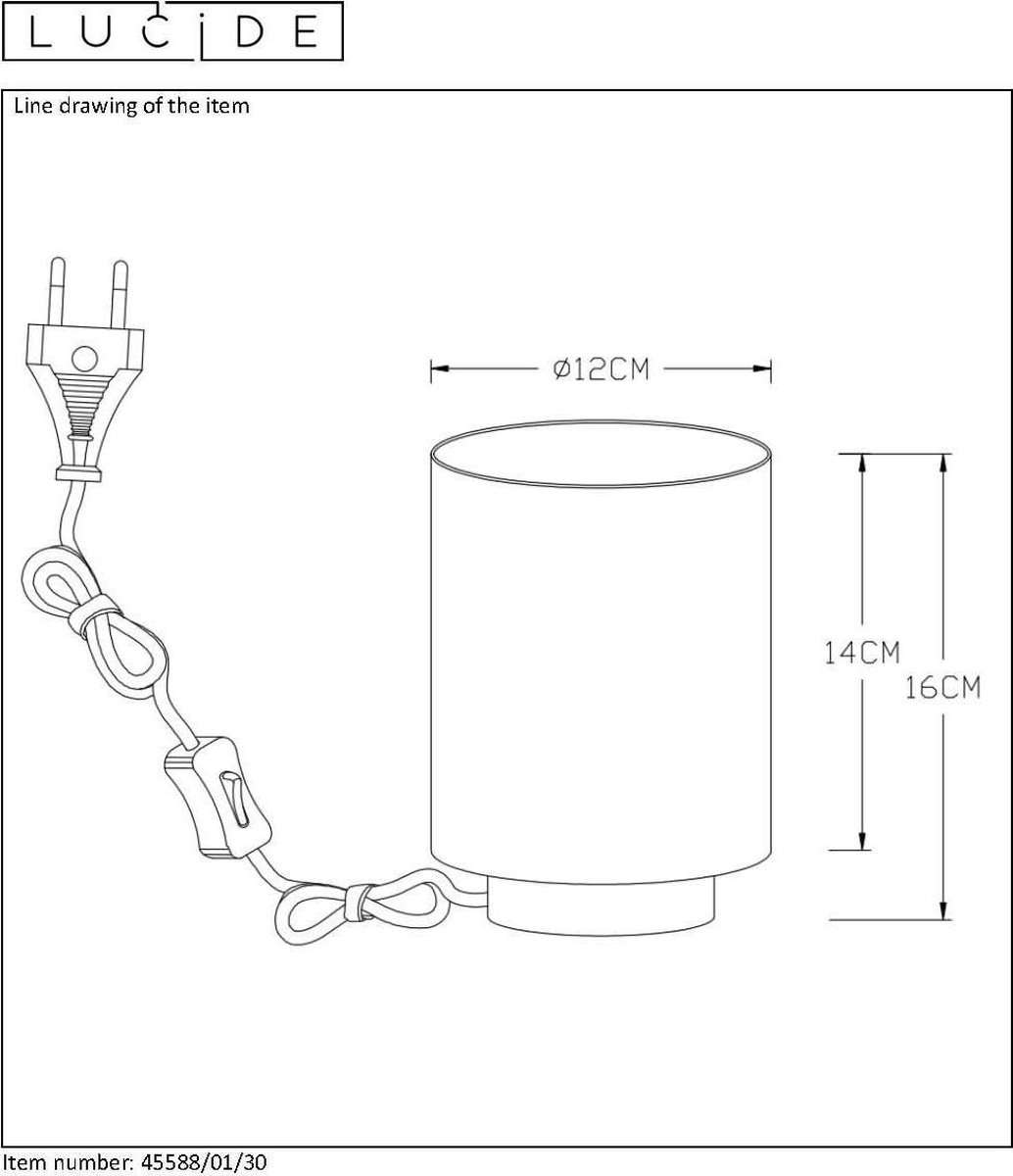 Lucide Suzy Tafellamp E14/40w Rond/goud - Zwart