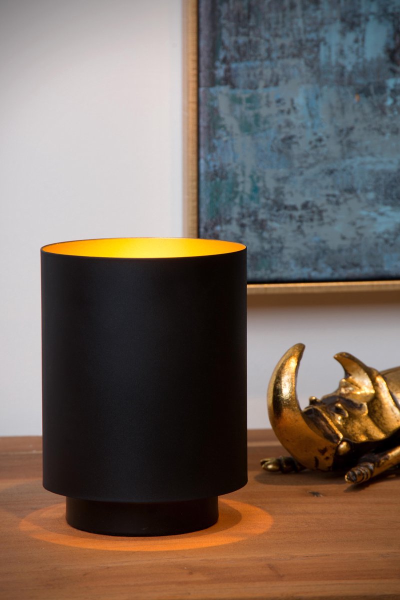 Lucide Suzy Tafellamp E14/40w Rond/goud - Zwart