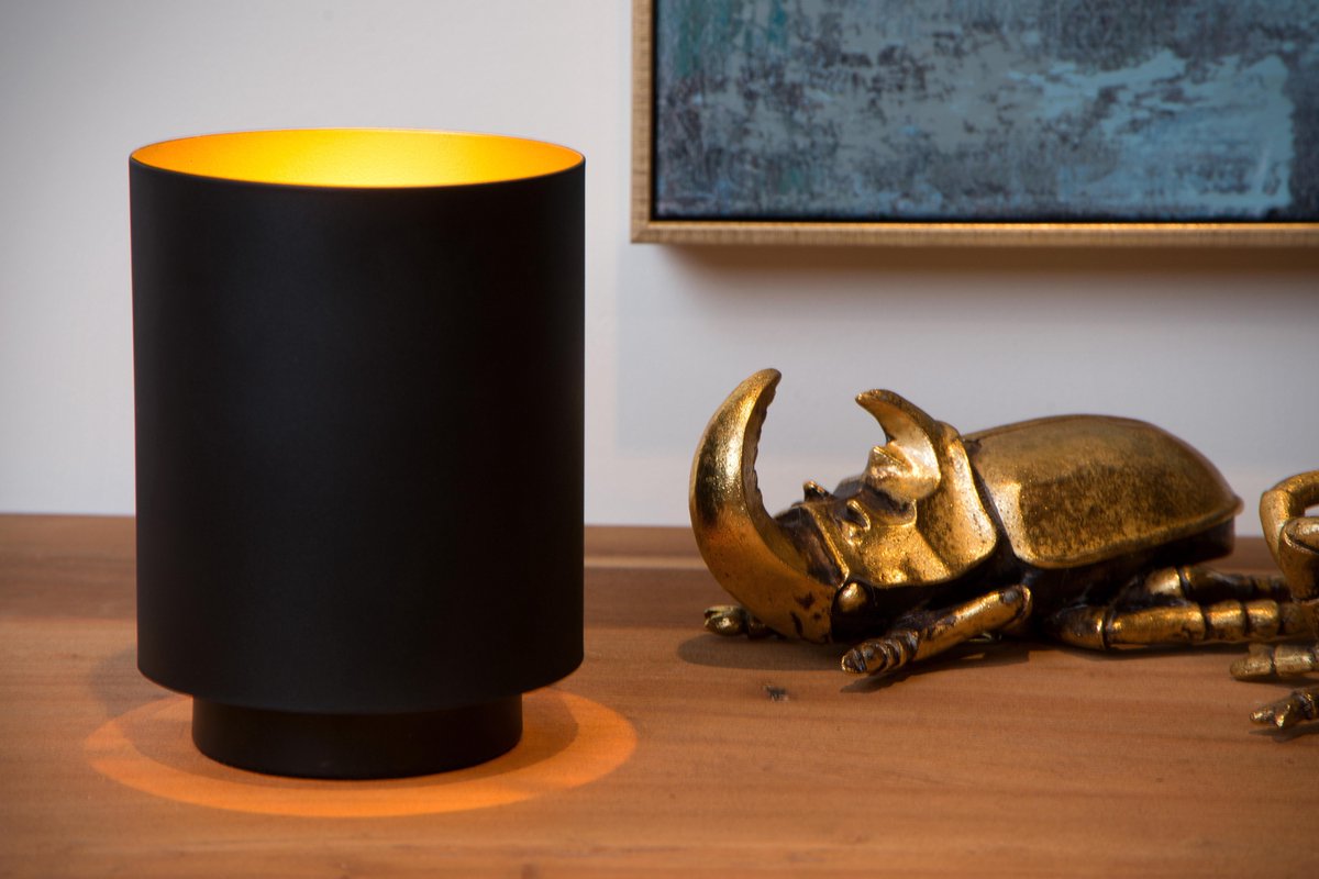 Lucide Suzy Tafellamp E14/40w Rond/goud - Zwart