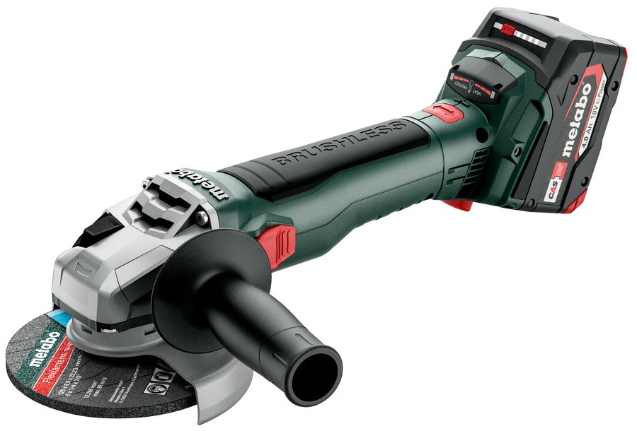 Metabo W 18 LT BL 11-125 Accu Haakse Slijper | 18V | 2 x 4.0 Ah accu + lader | x 165L