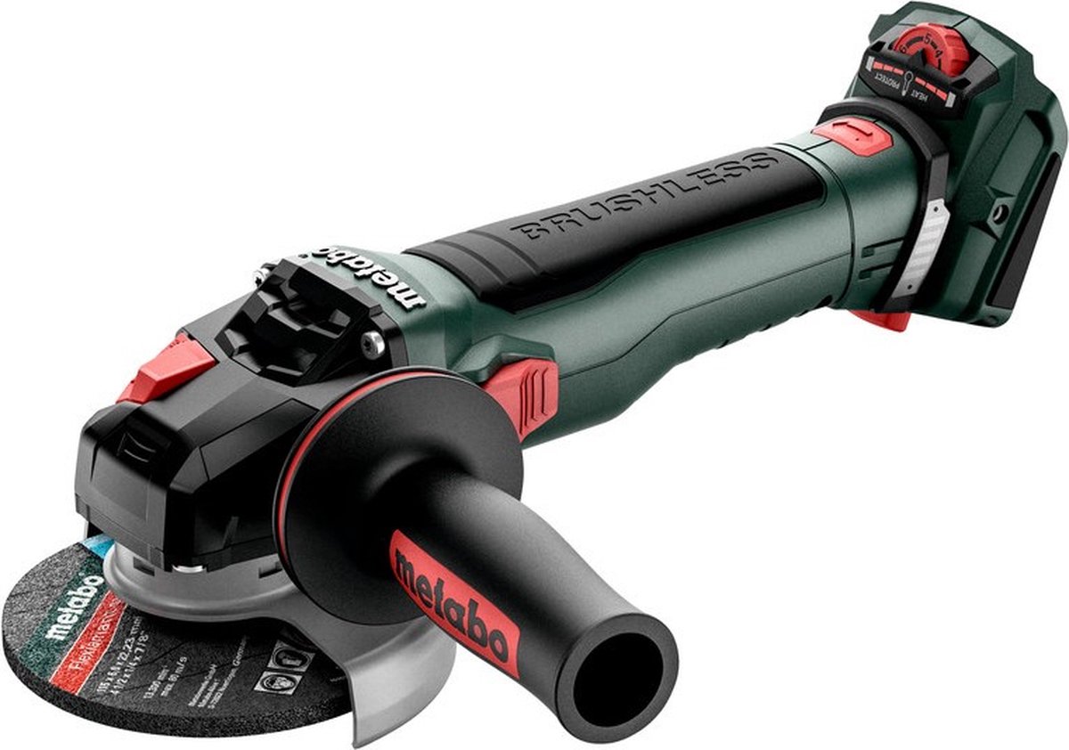 Metabo WVB 18 LT BL 11-125 Quick Inox Accu Haakse Slijper | 18V | Excl. accu&apos;s en lader