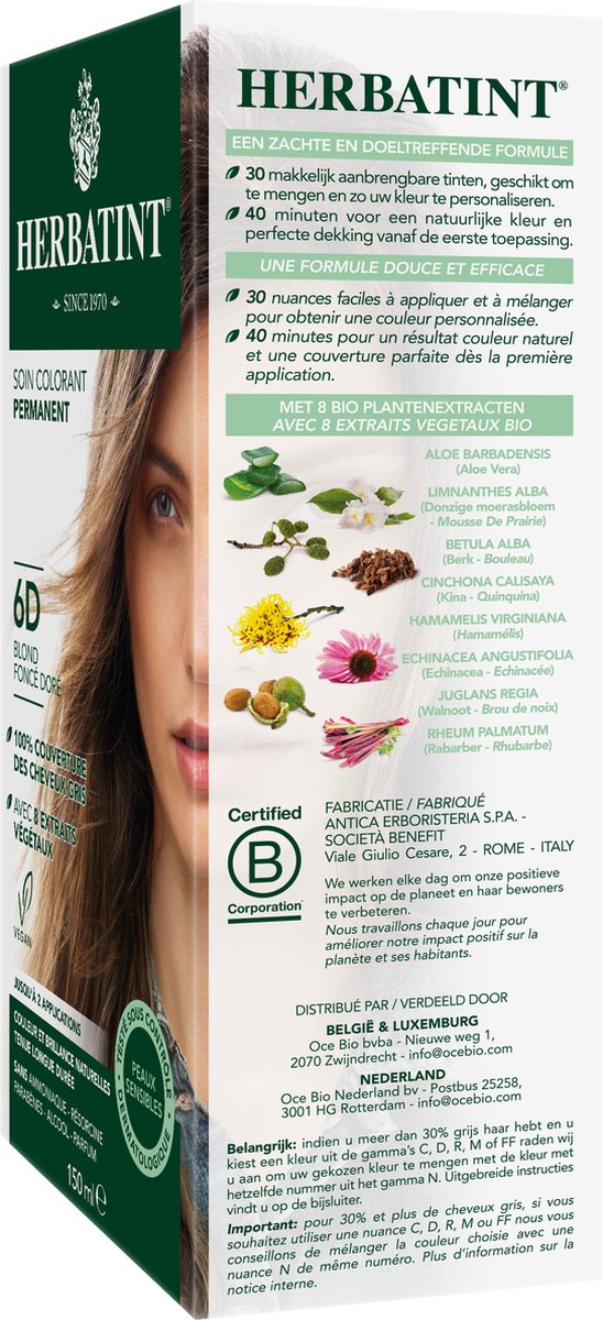 Herbatint Haarverf Gel - 6D Donkerblond - Goud