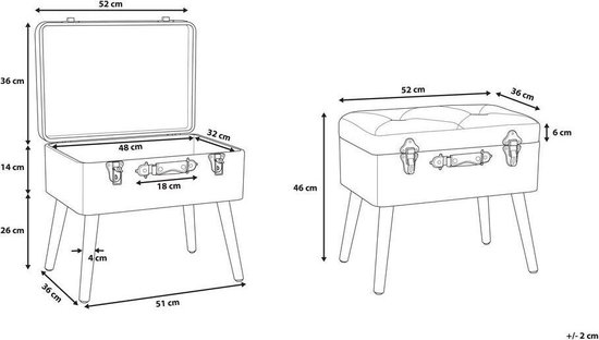 Beliani Mallard Hocker Corduroy 36 X 52 Cm - Groen