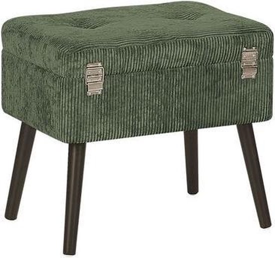 Beliani Mallard Hocker Corduroy 36 X 52 Cm - Groen