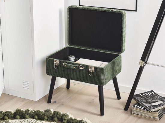 Beliani Mallard Hocker Corduroy 36 X 52 Cm - Groen