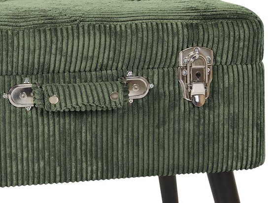 Beliani Mallard Hocker Corduroy 36 X 52 Cm - Groen