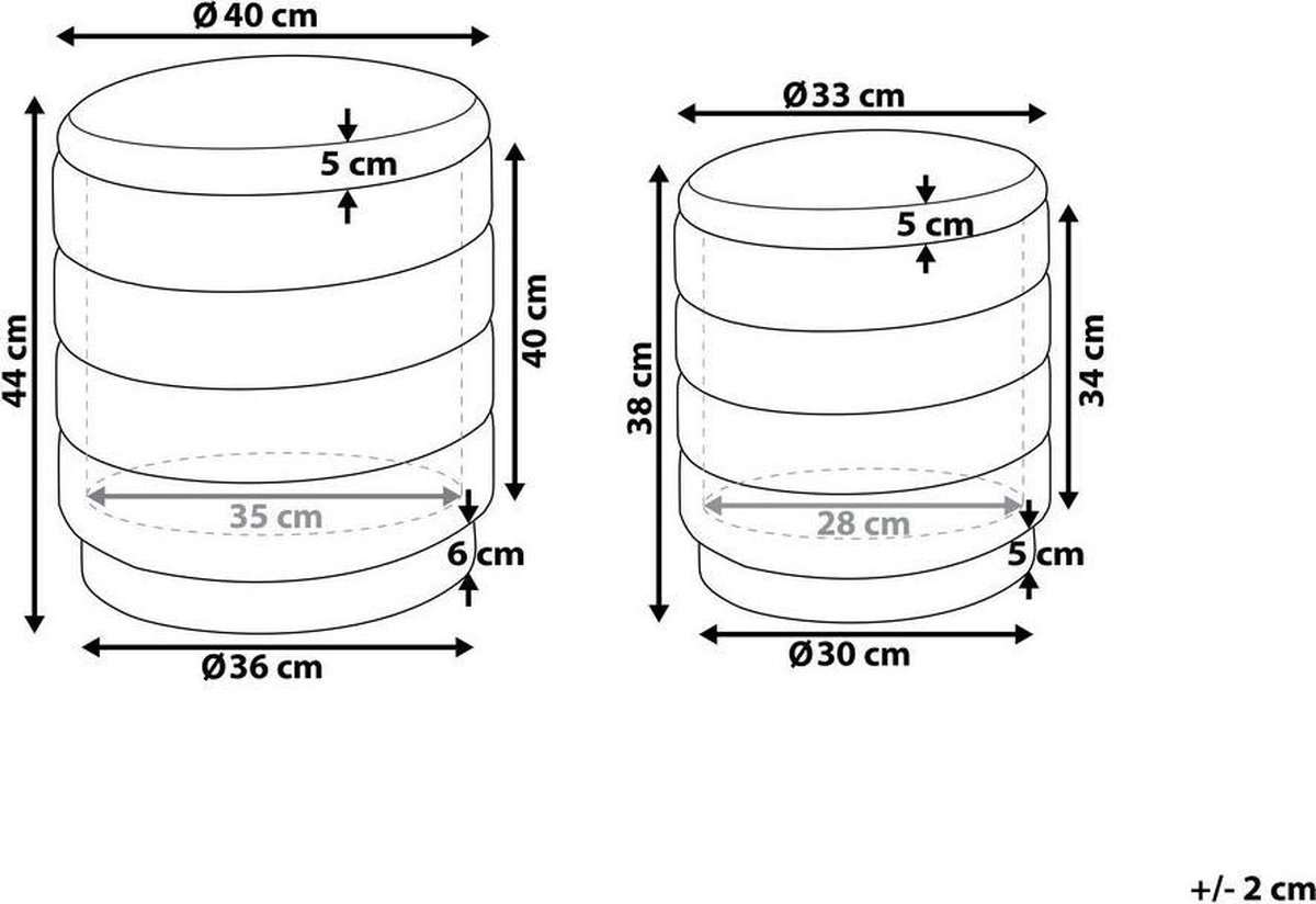 Beliani Garland Poef Fluweel 40 X 40 Cm - Geel