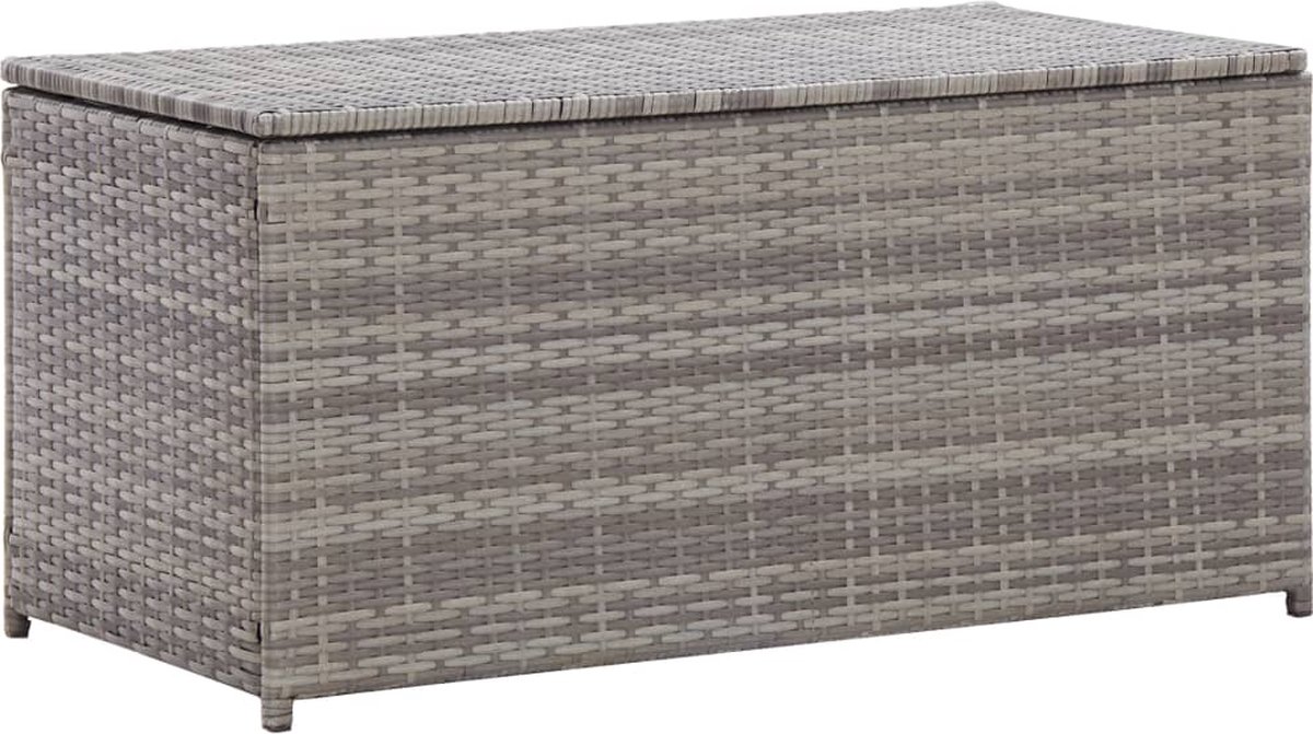 Vidaxl Tuinbox 100x50x50 Cm Poly Rattan - Grijs