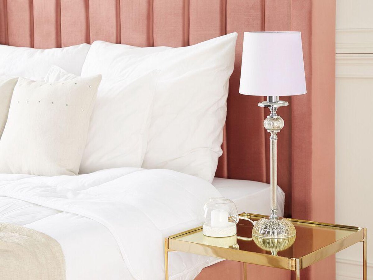 Beliani Kubena Tafellamp Metaal 15 X 15 Cm - Roze