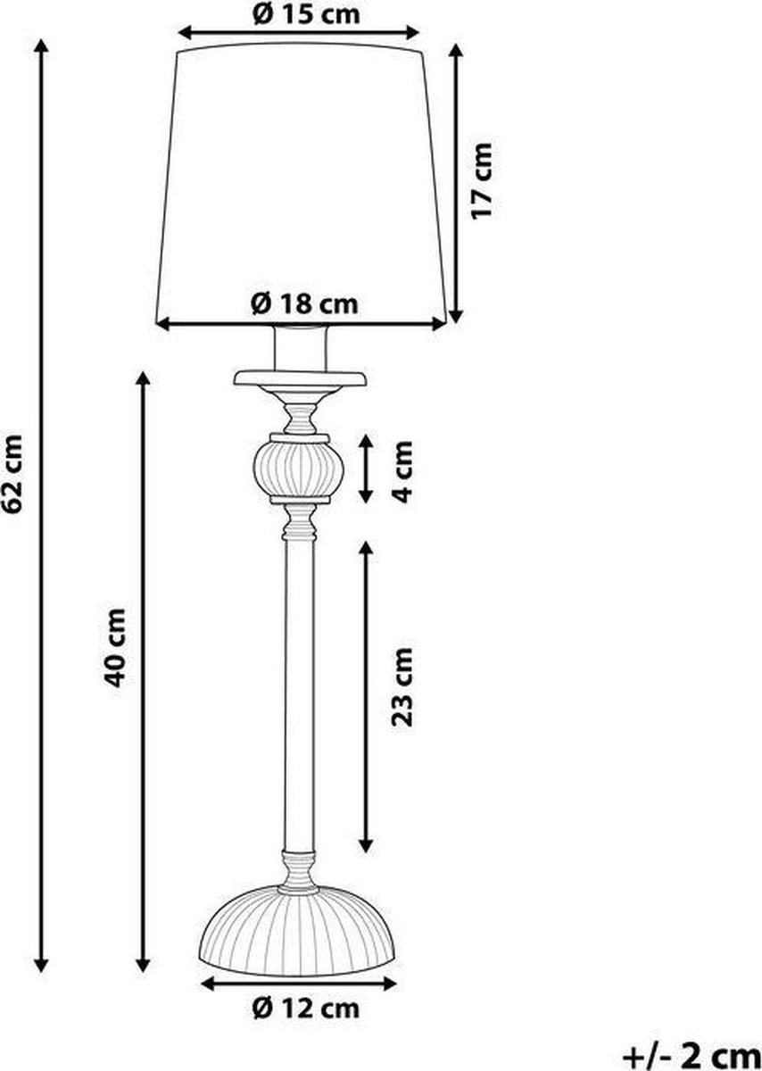 Beliani Kubena Tafellamp Metaal 15 X 15 Cm - Roze