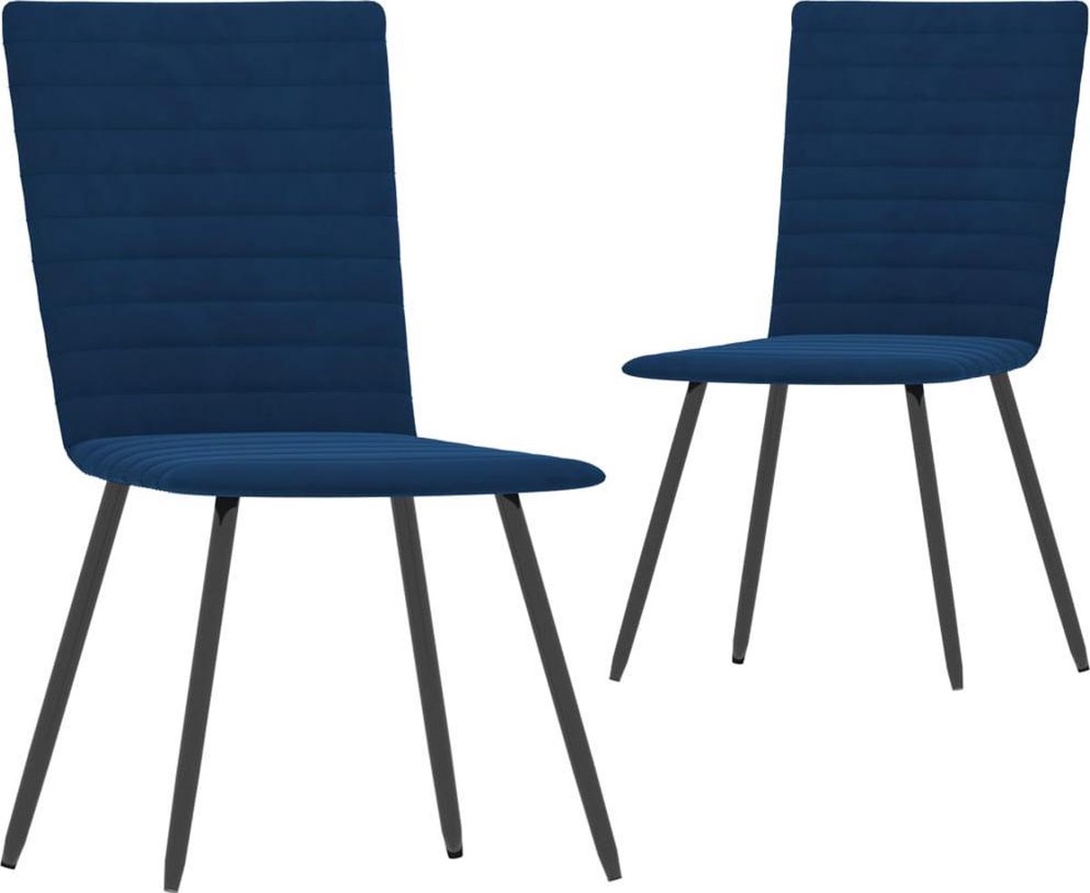 Vidaxl Eetkamerstoelen 2 St Fluweel - Blauw