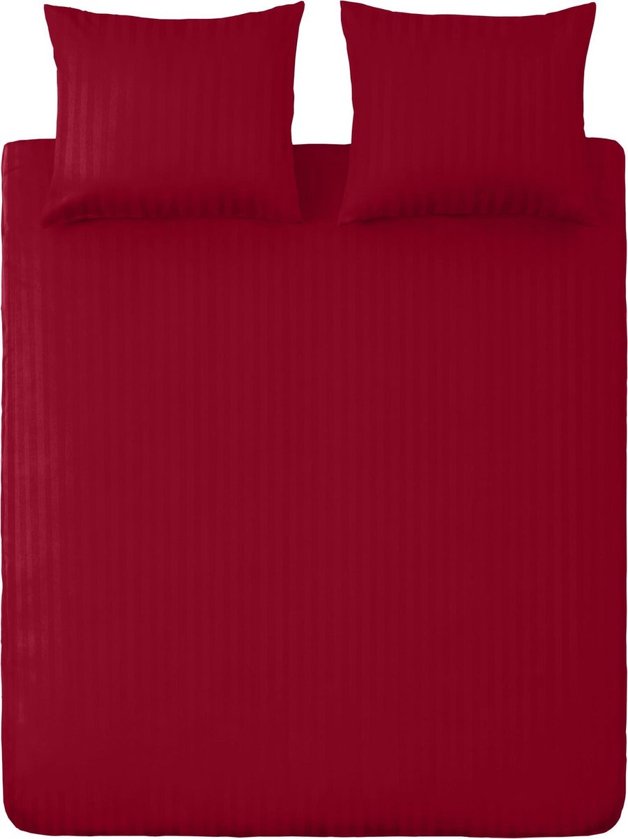 Ten Cate 100% Katoensatijnen Eenpersoons Dekbedovertrek - 140x200/220 - - Rood