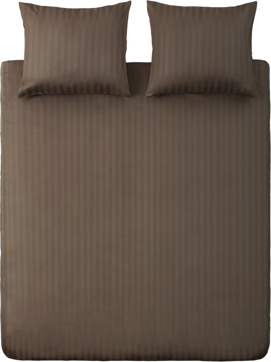 Ten Cate 100% Katoensatijnen Eenpersoons Dekbedovertrek - 140x200/220 - Taupe - Bruin