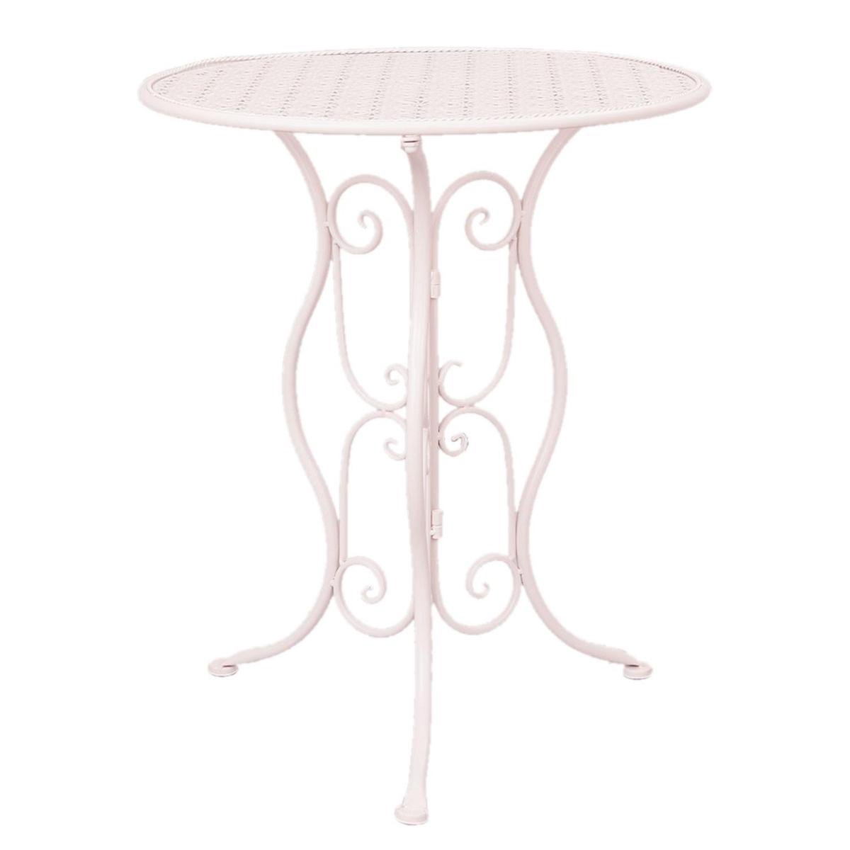 Clayre & Eef Tafel + 2 Stoelen Ø 60*70 / 40*40*92 Cm (2) Ijzer Krullen 5y0189 - Wit