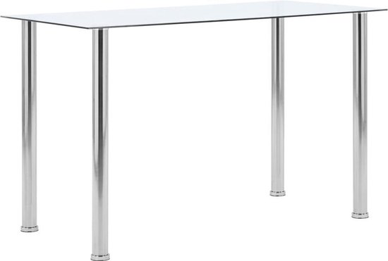 Vidaxl Eettafel 120x60x75 Cm Gehard Glas Transparant