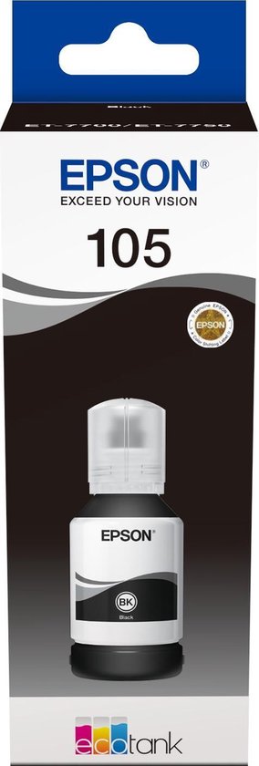 Epson 105 EcoTank Pigment Black ink bottle - Zwart
