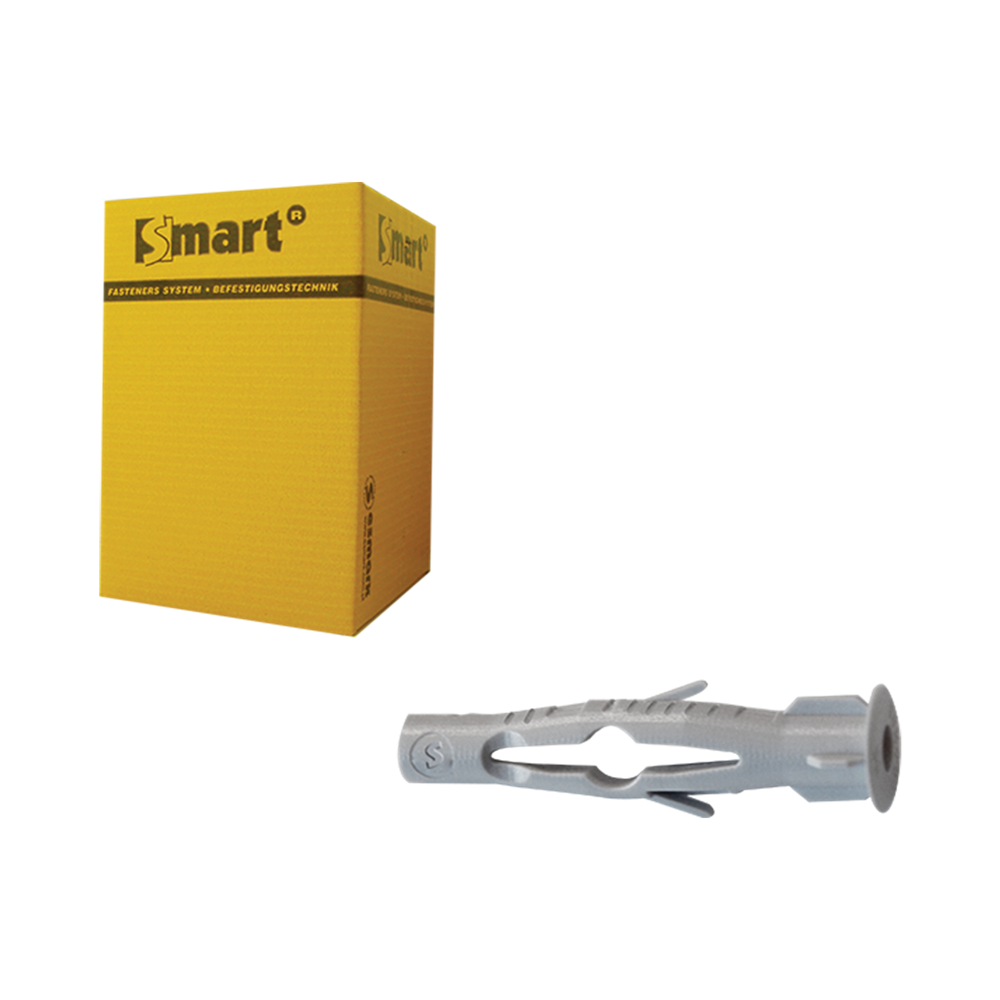 SMART | Nylon uni.plug SMART met boord Ø 8x50 | 100 st