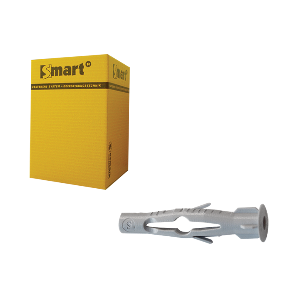 SMART | Nylon uni.plug SMART met boord Ø 8x50 | 100 st