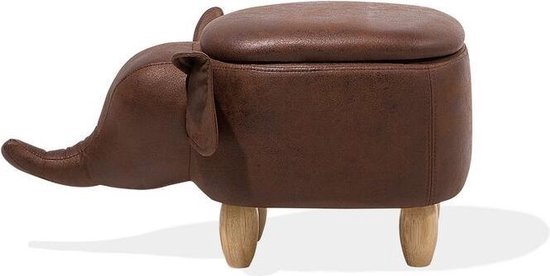 Beliani Elephant Hocker Kunstleer 32 X 70 Cm - Bruin