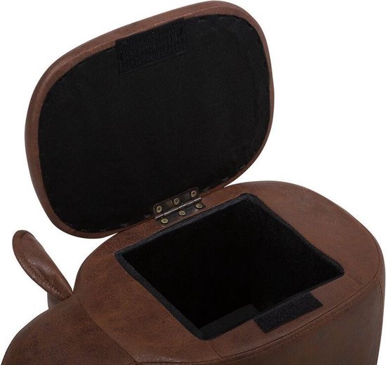 Beliani Elephant Hocker Kunstleer 32 X 70 Cm - Bruin