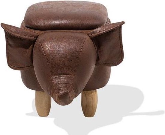 Beliani Elephant Hocker Kunstleer 32 X 70 Cm - Bruin