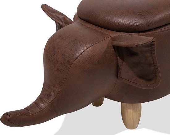 Beliani Elephant Hocker Kunstleer 32 X 70 Cm - Bruin