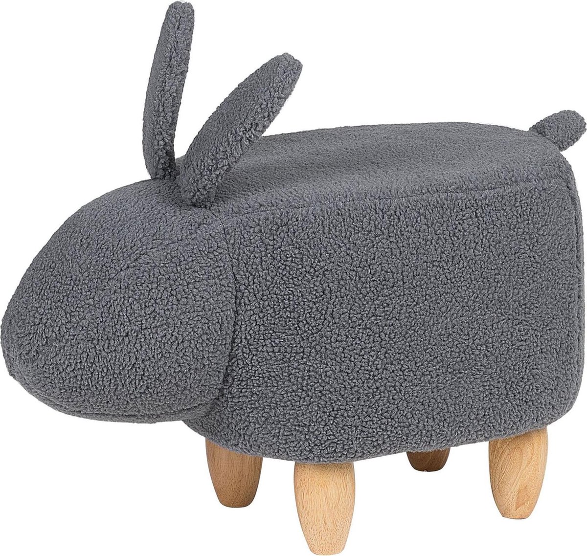 Beliani Bunny Hocker Polyester 31 X 57 Cm - Grijs