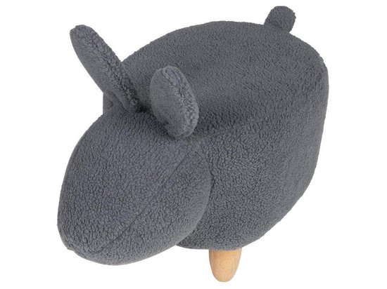 Beliani Bunny Hocker Polyester 31 X 57 Cm - Grijs