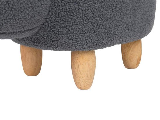 Beliani Bunny Hocker Polyester 31 X 57 Cm - Grijs