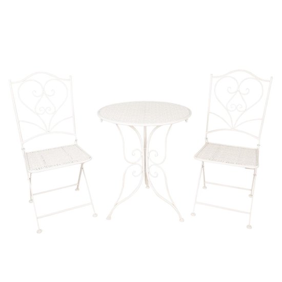 Clayre & Eef Tafel + 2 Stoelen Ø 60x70/40x40x92 Cm