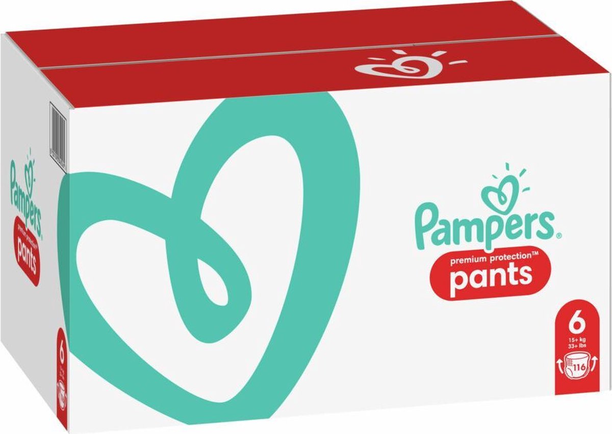 Pampers Premium Protection Luierbroekjes Maat 6 - 116 Stuks Maandbox