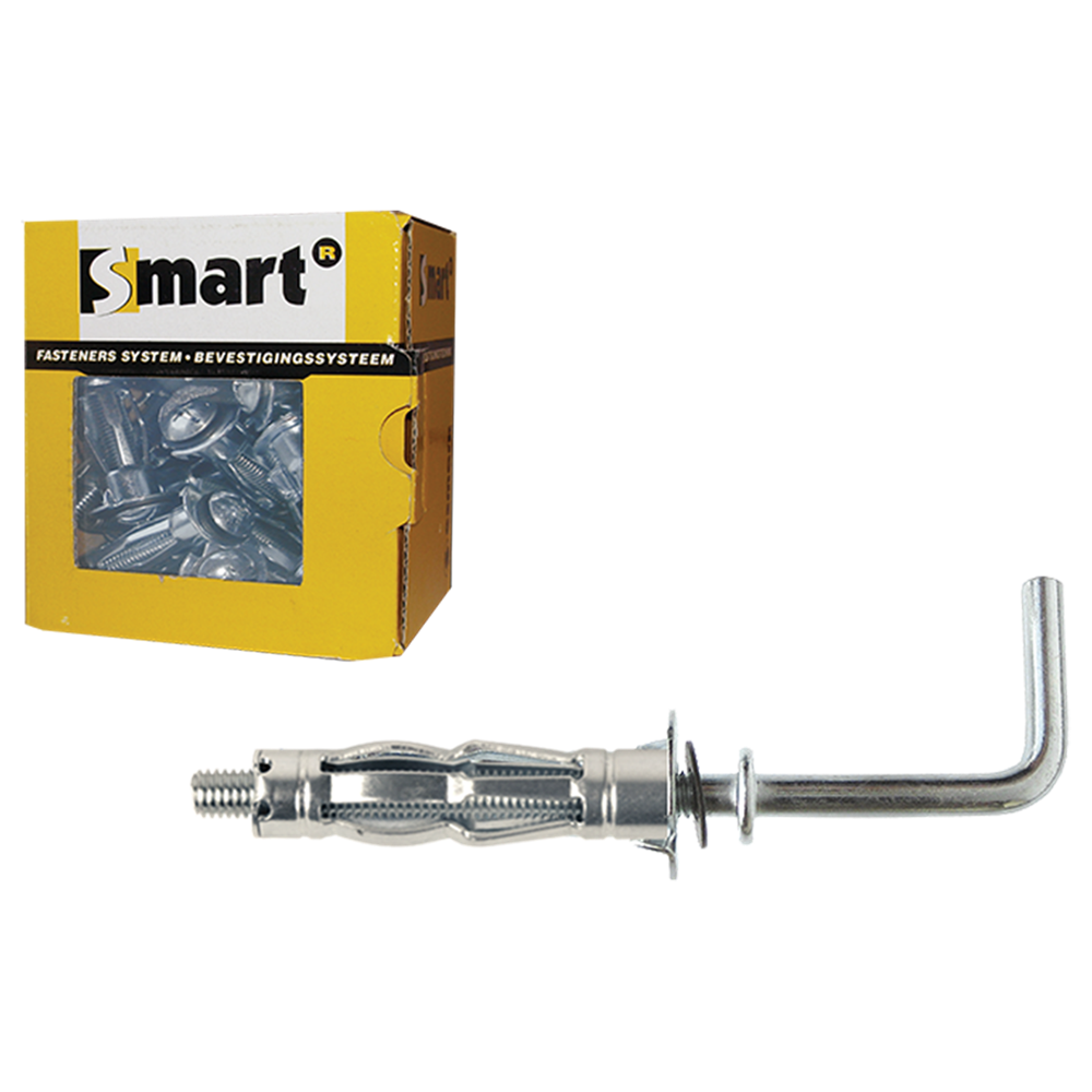 SMART | Metaal hollewandplug + L-haak M4x 38 Zn