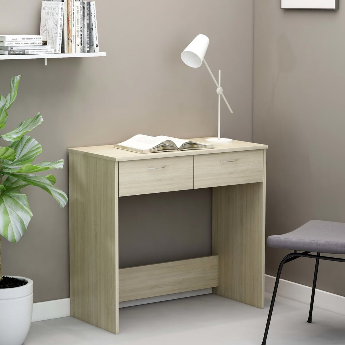 Vidaxl Bureau 80x40x75 Cm Spaanplaat Sonoma Eikenkleurig - Bruin