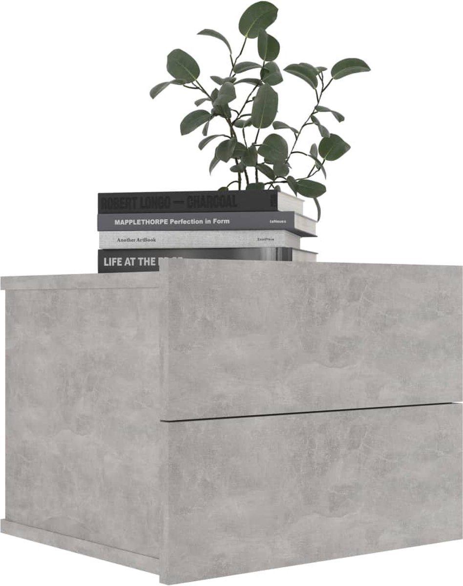 Vidaxl Nachtkastje 40x30x30 Cm Spaanplaat Beton - Grijs