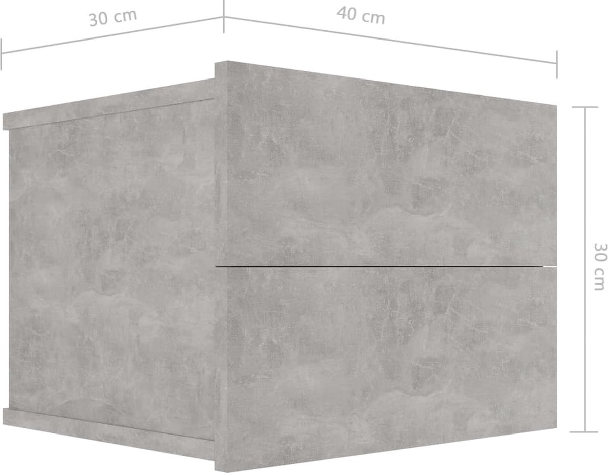 Vidaxl Nachtkastje 40x30x30 Cm Spaanplaat Beton - Grijs