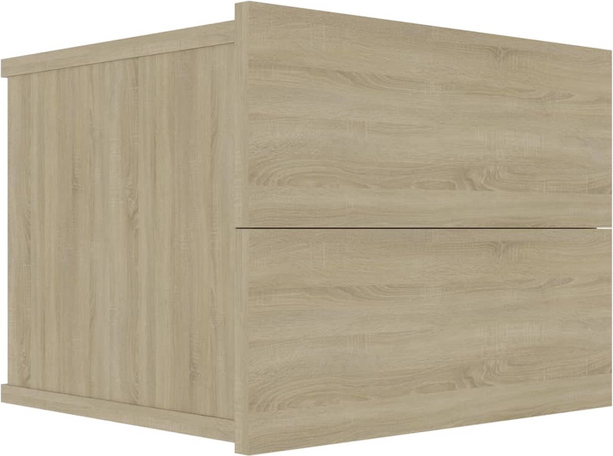 Vidaxl Nachtkastjes 2 St 40x30x30 Cm Spaanplaat Sonoma Eikenkleurig - Beige