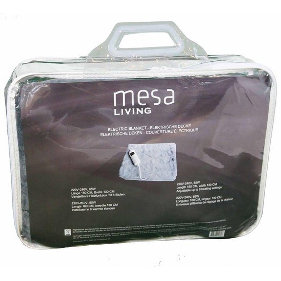 MESA LIVING Elektrische Deken 180x130 Cm 804.080 - Grijs